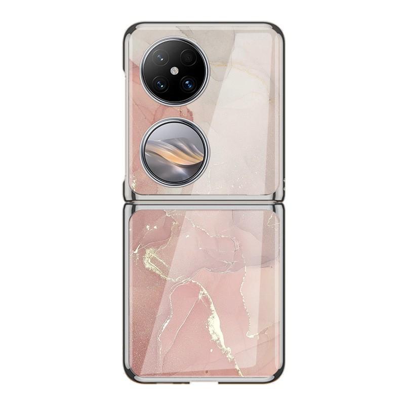 Premium Electroplated Glass Phone Case Pocket 2 With Marble Crack Design Hard Shell Cover