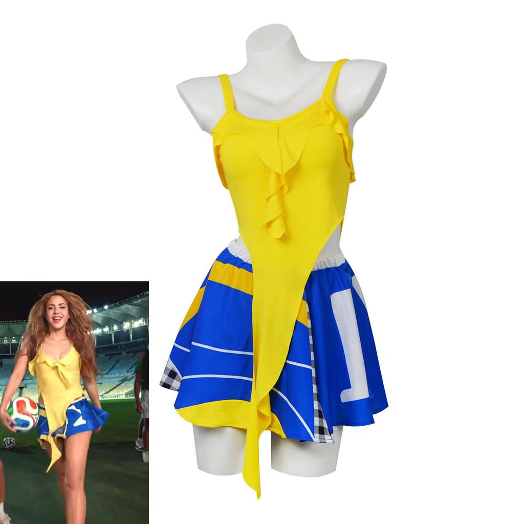 Shakira Global Football Cup Costume For Soccer Cheerleading And Performance Activities