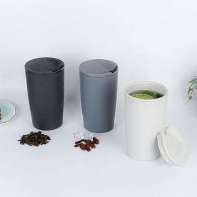Moderne und Kreative Weizenstroh Kaffeebecher Hohe Optik Stufe Einfarbige Große Kapazität Tragbarer Wasserbecher Milchtasse