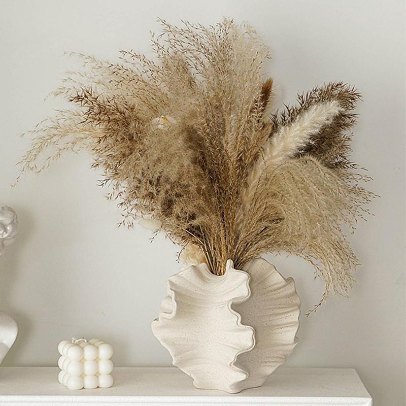 1PC Nordic Minimalist Ceramic Coral Vase Modern Vase Home Table Flowers Donut Vases Living Room Desktop Center Decoration