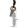 Vintage Feather Pendant Necklaces for Women Men Friendship Adjustable Long Leather Rope Chain Necklace Jewelry