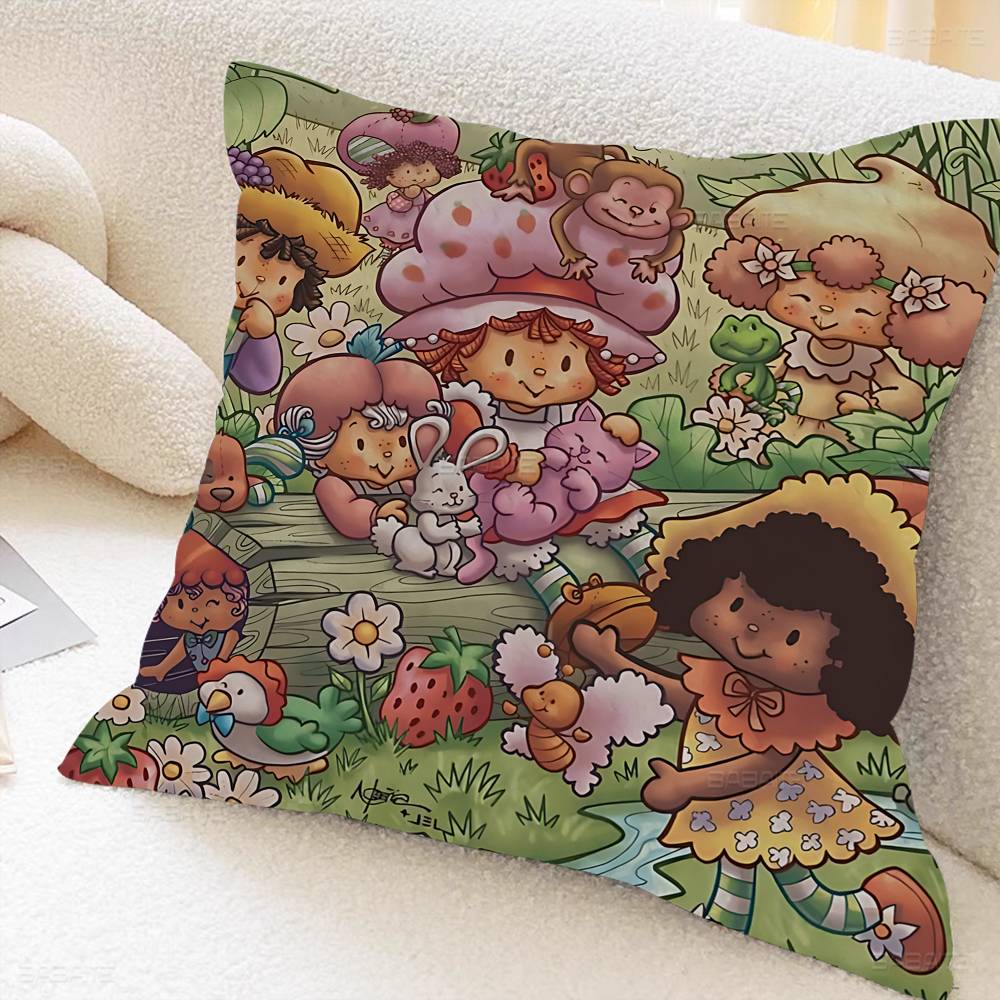 S-Strawberrys S-Shortcakes Pillow Cover Sofa Cushion Cover Home Room Decoration Children Gift