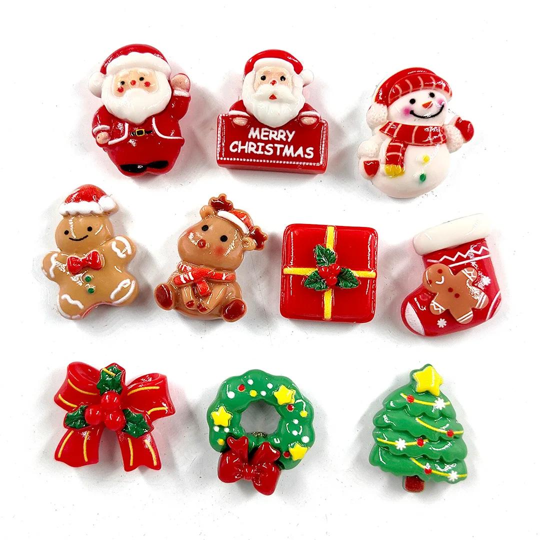 

10 шт. Новый рождественский подарок в виде снеговика, фигурка из смолы, магнит на холодильник, наклейка на доску, украшение своими руками, кухонные принадлежности
