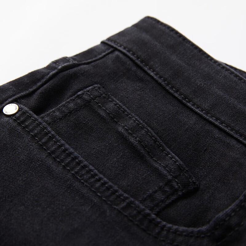 Navigare Men's Black Casual Straight-Leg Jeans