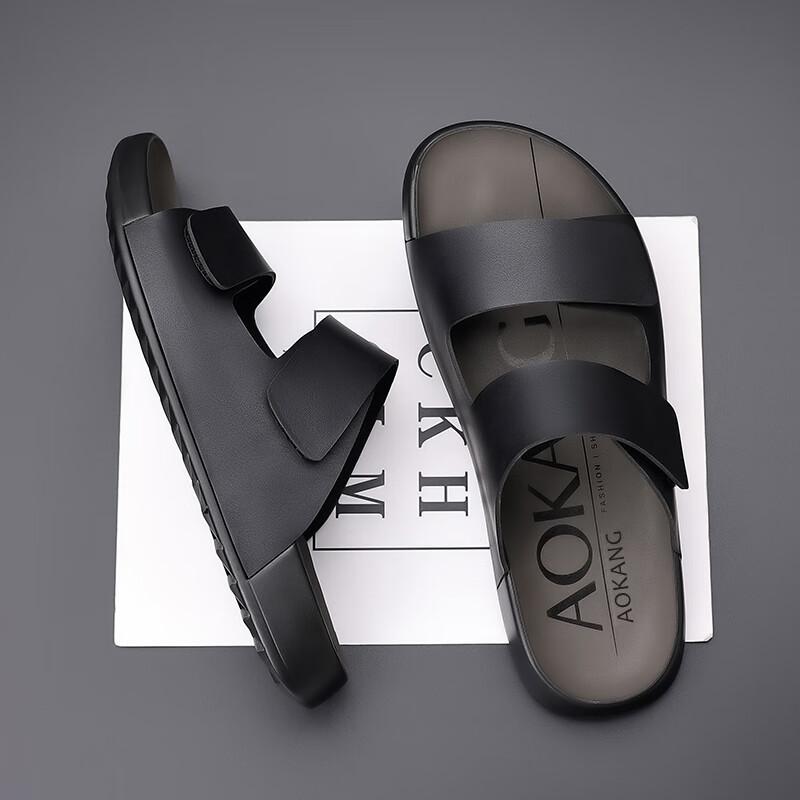 Aokang New Men's Summer Casual Slide Sandals Soft Sole Beach Shoes
