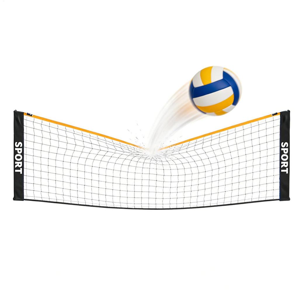 Foldable Tennis & Volleyball Net Height Adjustable Weatherproof Portable Backyard Sports Net for Beach Court Driveway Playground
