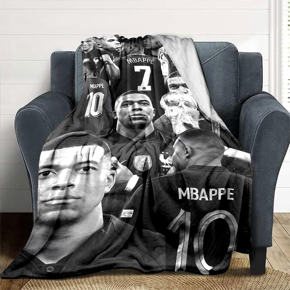 Mbappe Jubelmoment Decke Bequem Geeignet für Bett Sofa Couch Ganzjahresgebrauch Digitaldruck Ideales Geschenk für Freunde Familie Paare Pickni