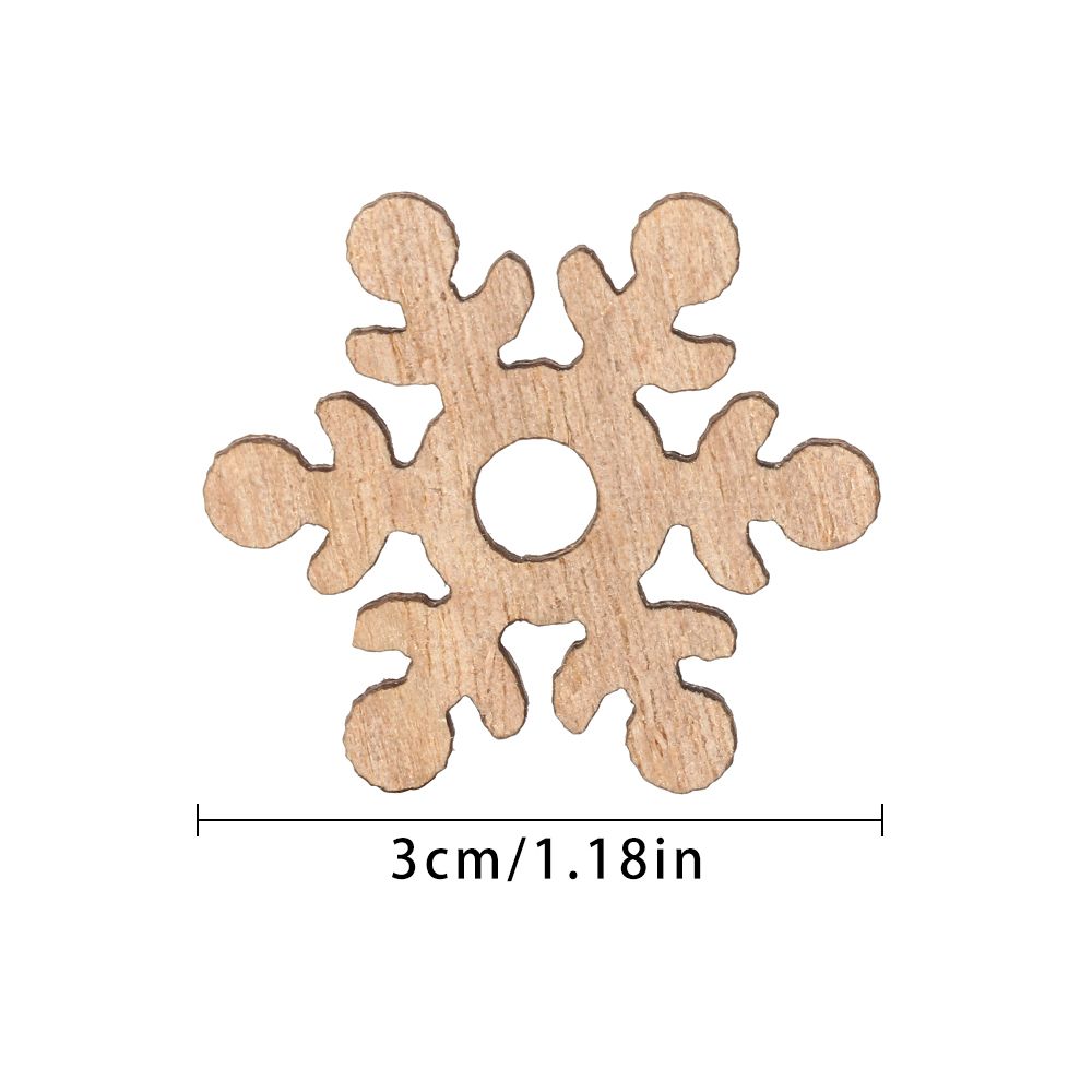 50Pcs Wooden Wall New Year Snowman Snowflake Gift Decor Christmas Party Decorations Cartoon Wood Chip Xmas Tree Hanging Ornament