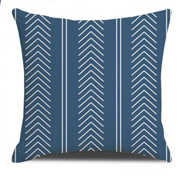 Navy Blue and White Geometric Patterned Pillowcases Suitable for Living Room and Bedroom Decor Pillow Insert Not Included