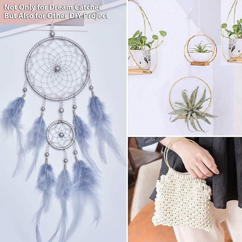 6PCS Round Metal Floral Hoop Wreath Frame Wire Ring Flower Garland Holder Rings DIY Christmas Wedding Table Decoration Wreath