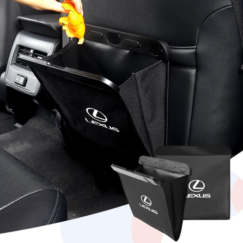 FIQK8 Car Seatback Trash Can Magnetic Waste Bag Garbage Pouch Accessories For Lexus UX250h RX450h CT200h RX400h NX300h RX350 RX300