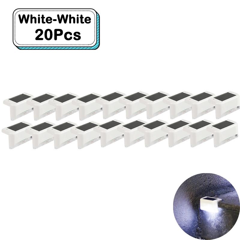 Lumières d'escalier solaires d'extérieur LED blanc chaud étanches éclairage de chemin d'escalier pour jardin patio clôture balcon décoration énergie solaire