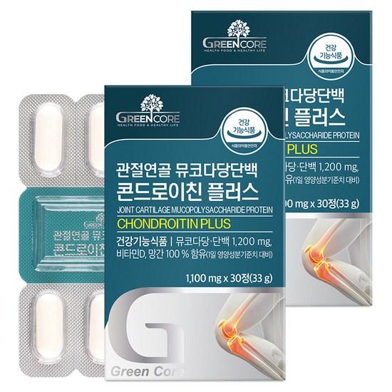 

Green Core Articular Cartilage Mucopolysaccharide Protein Chondroitin Plus 33g, 30 tablets, 2 units,Korean health food