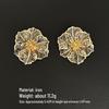 Retro European & American Metal Flower Stud Earrings – Exaggerated Niche Design