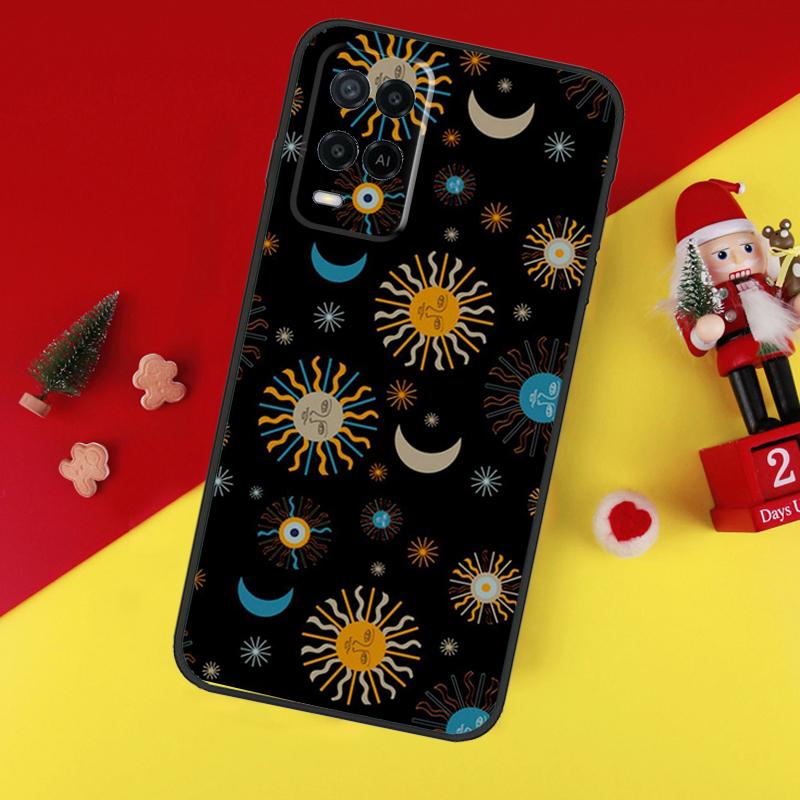 Sun Moon Face Case For Oppo A5 A6 Pro A15 A57 A17 A54 A74 A94 A76 A16 A96 A40 A60 A80 A18 A38 A58 A78 A98