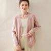 Women's Cashmere V-neck Cardigan: Autumn/Winter, Slimming, Knitted, Raglan Sleeve, Versatile Sweater.