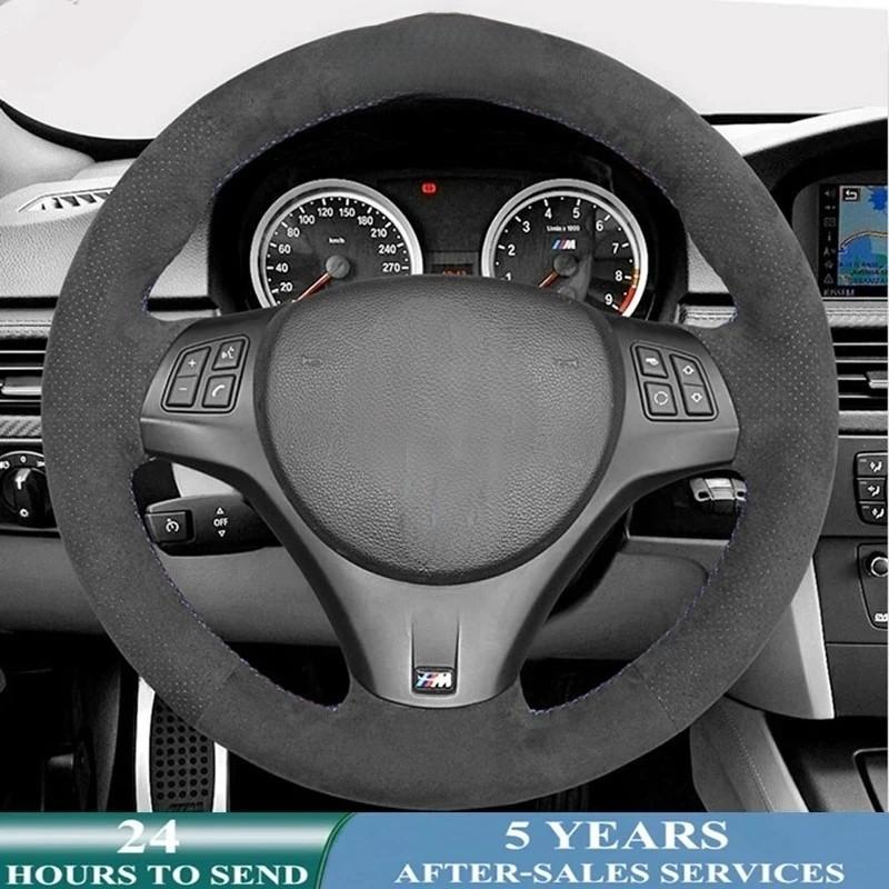 Ized Car Steering Wheel Cover Black Suede Steering Wheel Braid For BMW M Sport M3 E90 E91 E92 E93 E87 E81 E82 E88 X1 E84