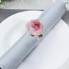 Napkin Holders For Cloth Napkins Alloy Artificial Flower Napkin Rings 6pcs Gold Plated Decorative Serviette Buckles Adornment