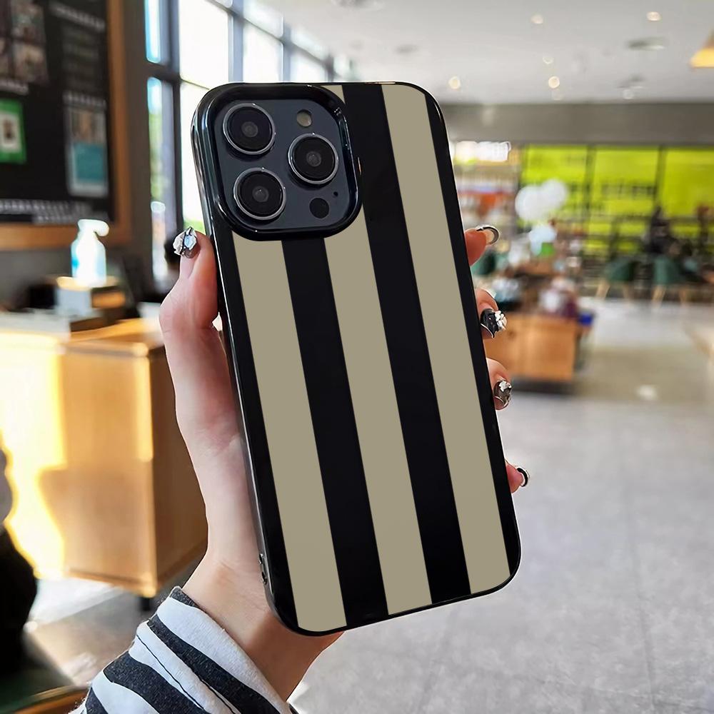 Brown Vertical Stripes Phone Case For IPhone 15 Pro Max 17 16 11 12 13 14 Pro 17E 16E Plus Soft Shockproof Bumper Back Cover