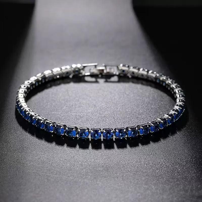 Sapphire Blue Zircon Sparkly Women's Bracelet - Elegant, Exquisite, High-Value Gift for Bestie Jewelry