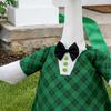 1 Set St. Patrick's Day Porch Goose Outfits Outdoor Garden Lawn Yard Goose Statue Costume Hat Black Carrying Basket Holiday Dress-up Clothing