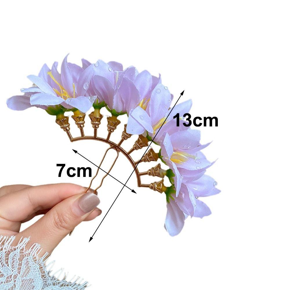 Süße chinesische rote Blume Haarnadel Super Fee Hochzeit Traditionelles Haaraccessoire Vintage Braut-Haarschmuck für Bräute