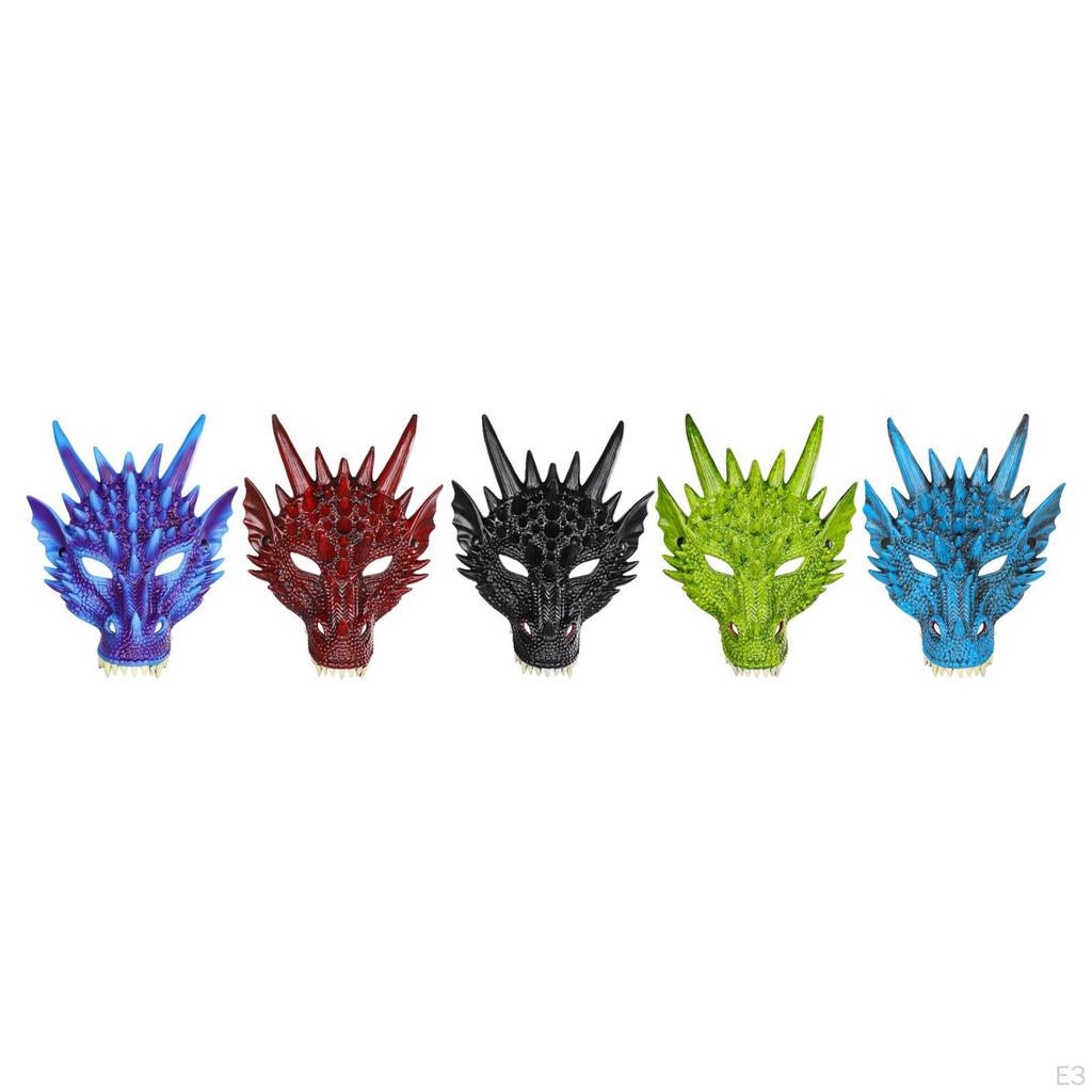 Maska smoka 3D Maski dinozaura Straszna Uniwersalna Akcesoria do kostiumu na Halloween Półtwarz Cosplay