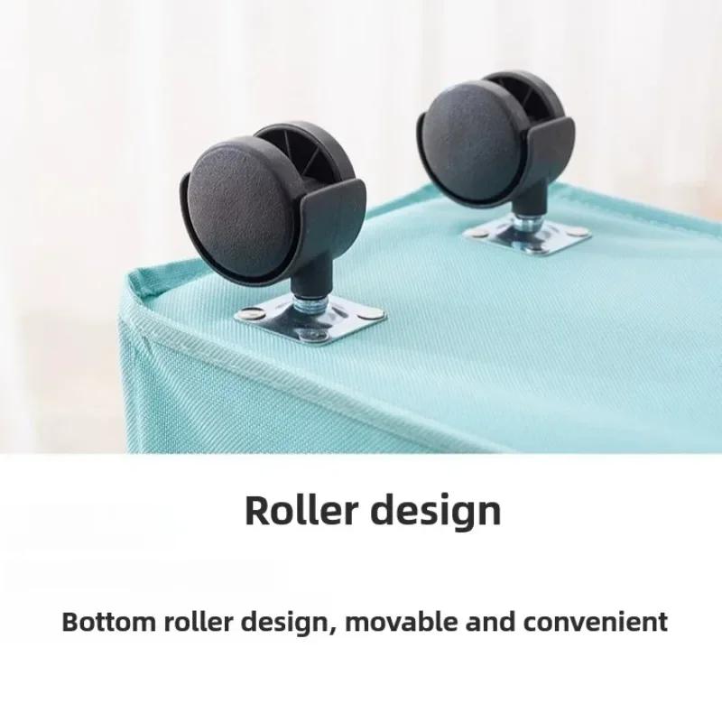 Foldable Laundry Basket Clothes Storage Box Dirty Clothes Basket Yoga Storage Sundries Box with Wheels Bathroom Accessories