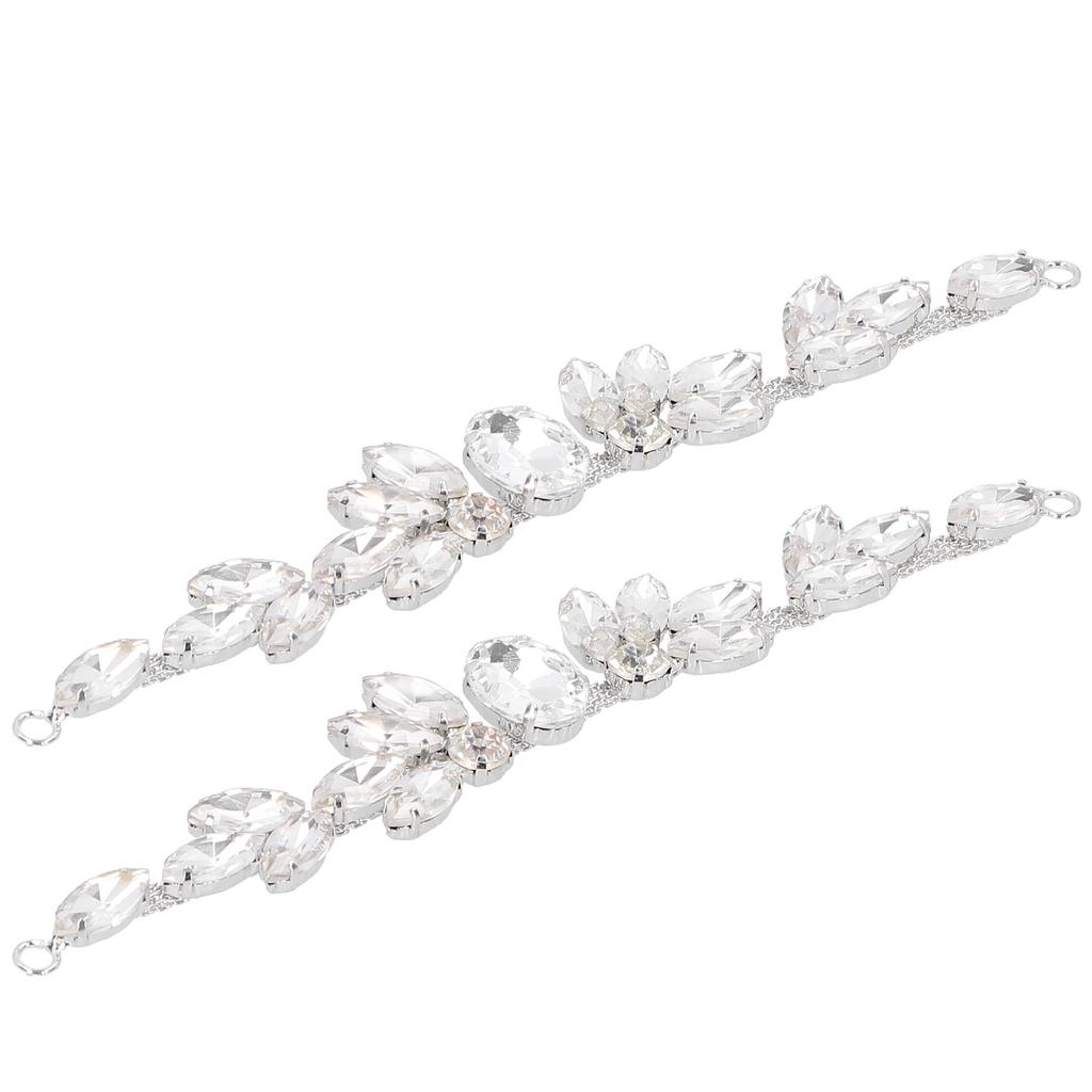 2Pcs Marquise Diamond Claw Chain Trim Glass Women s Clothing Accessories DIY Sewing Decor Craft2x17cm Oval