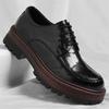 Business Formal Wear Low-top Platform Shoes Men Solid Color British Casual Leather Shoes Male Spring Autumn New Derby Shoe Man
