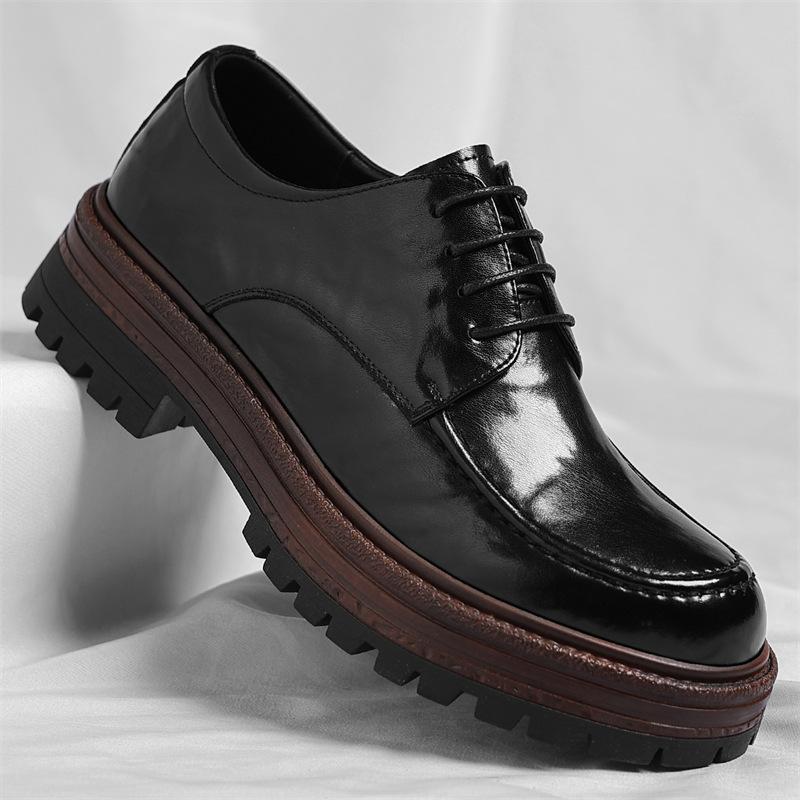 

Деловой Формальный Низкие Платформенные Туфли Мужские Однотонные Британский Повседневный Кожаные Туфли Мужские Весна Осень Новые Дерби Туфли Мужчина 38