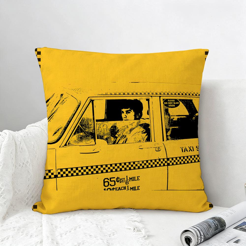 Movie Taxi Driver Cushion Cover Natural Linen Pillowcase Set AllinOne Decor for Sofa Bedroom  Chair