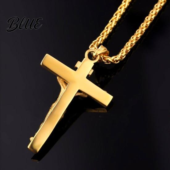 Women Necklace Jesus Pendant Men Cuban Chain Retro Stylish Religious