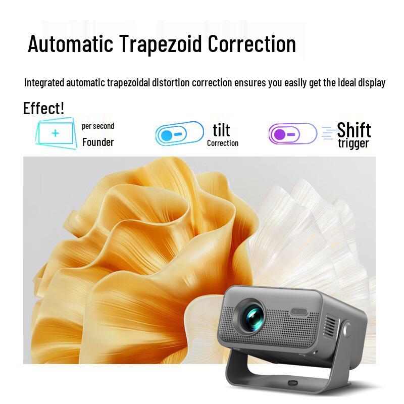 New T7P High Lumens HD Projector: Smart Phone Connect, Wall Projection for Bedroom/Dorm.