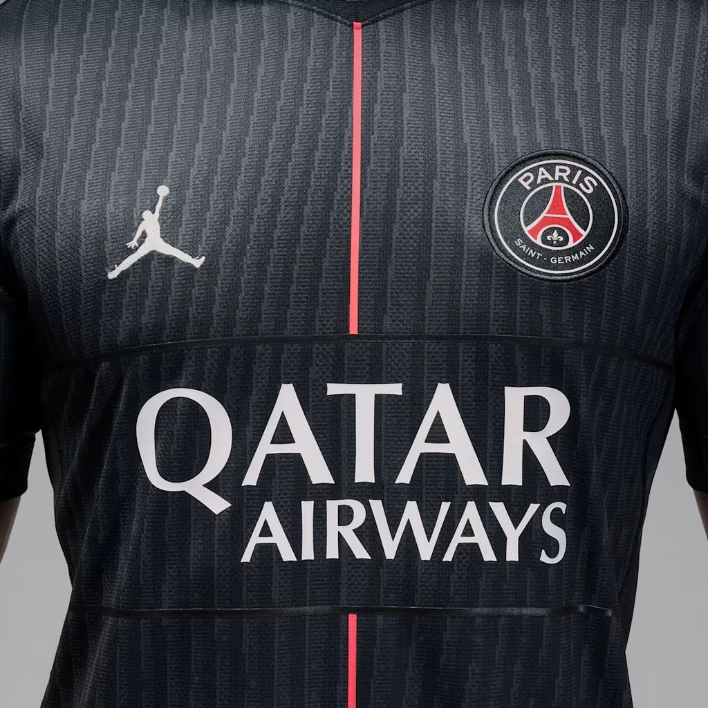 Jordan Paris Saint-Germain FW25 2025/26 Stadium Fourth Kit Color Block Pullover V-Neck Short Sleeve Football Shirt Men Tops HM3206-045