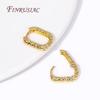 18K Real Gold Plated Women's Earrings Jewelry Accessories Fashion Brass Heart/U Loop Earrings Hoops Female