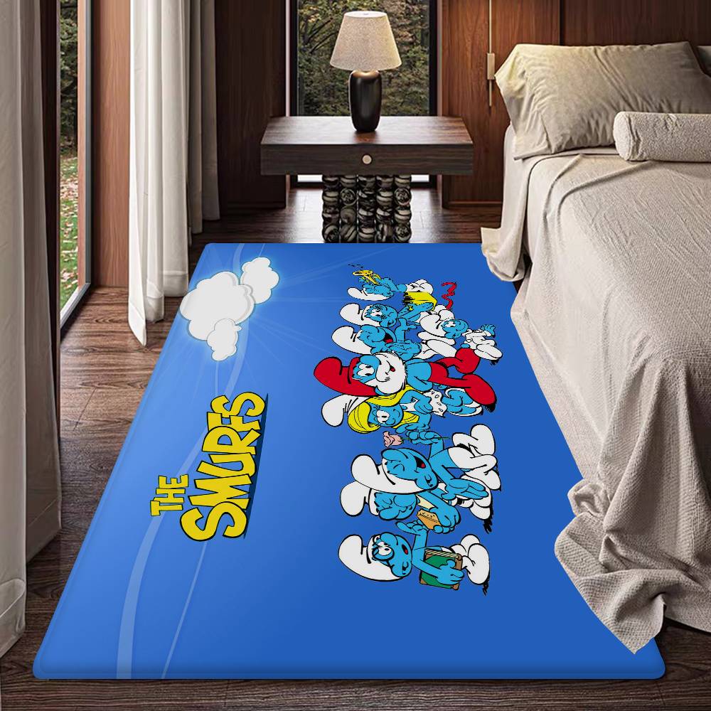 S-Smurfs Cute Door Mat Nordic Style Bedroom Living Room Doormat Home Balcony Anti-Slip Alfombra