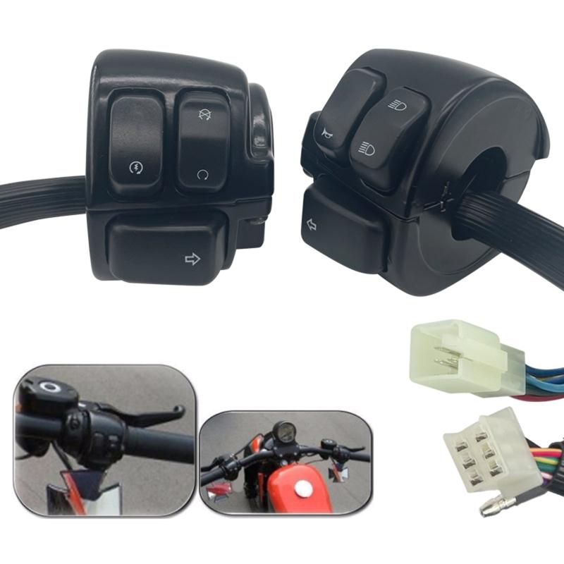 25mm Motorcycle Switches Motorbike Horn Button Electric Fog Lamp Turn Signal Light Start Handlebar Controller Switch 2x