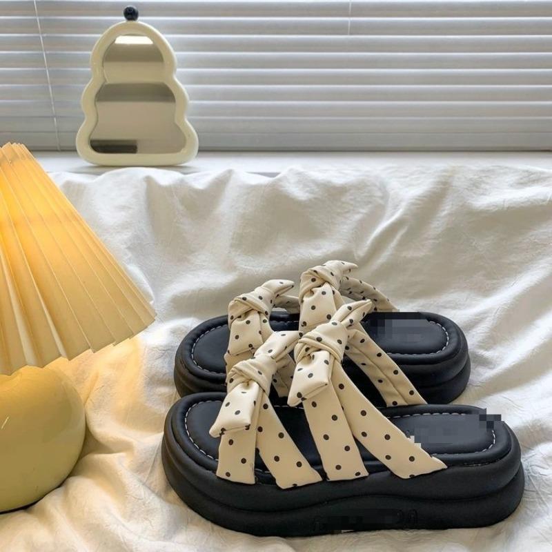 

Pancake Platform Shoes for Women - High-end Style New Model - Single Strap Flip-flops 40 бежевий