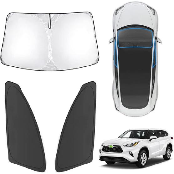 Karltys 3PCS Windshield Sun Shade For -2025 Hyundai Santa Cruz, 210T Thickened Front And Side Window Sunshade Cover  Fit Santa Cruz, Foldable Sun