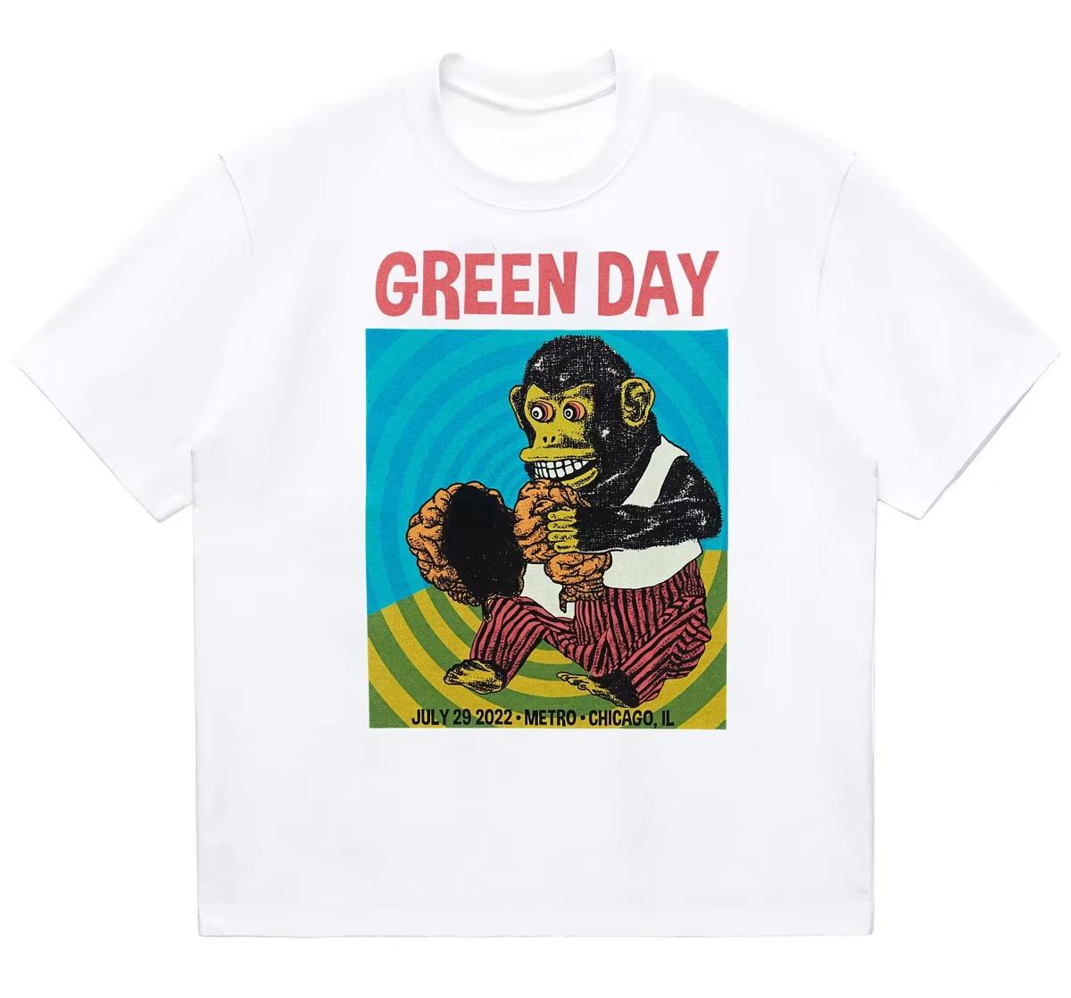 

2025 Green Day PUNK Punk Band Cartoon Rock Tshirt Popular Style Women Clothing Y2k Top Aesthetic Graphic T Shirts Vintage 4XL