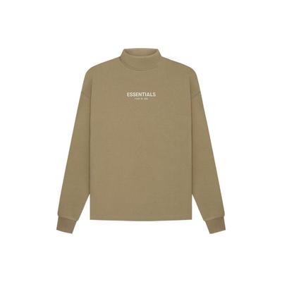 SS22 Relaxed Mockneck Fleece-lined Sweatshirt With Logo Print Men Tops Oak-Brown FOG-SS22-927