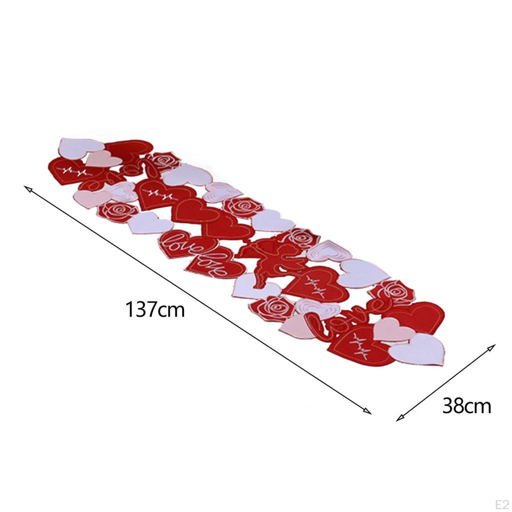 Valentýnský stolní běhoun Valentýnské dekorace 15x54 palců Kuchyň Jídelna