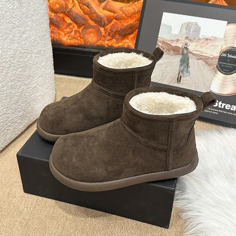 

Зимние ботинки хлопковые туфли новые зимние бархатные утолщенные северо-восточные из овечьей шерсти толстоподошвенные нескользящие хлопковые туфли женские маленькие короткие ботинки 40 темно-коричневого