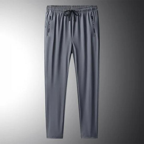 

Men s Quick-Dry Ice Silk Summer Pants - Lightweight, Loose Fit, Elastic Cuffs, Plus Size, Casual Sportswear 2XL