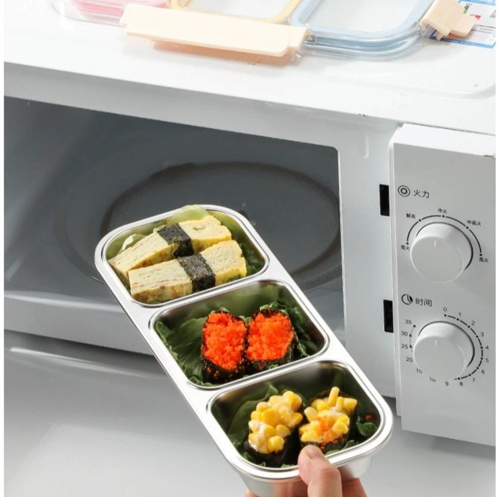 Thermal Insulation Bento Box 304 Stainless Steel Food Container Divided Lunch Box  For Meal Prep