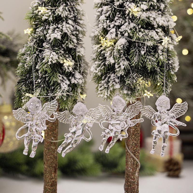 4-Piece Acrylic Angel Christmas Tree Ornaments