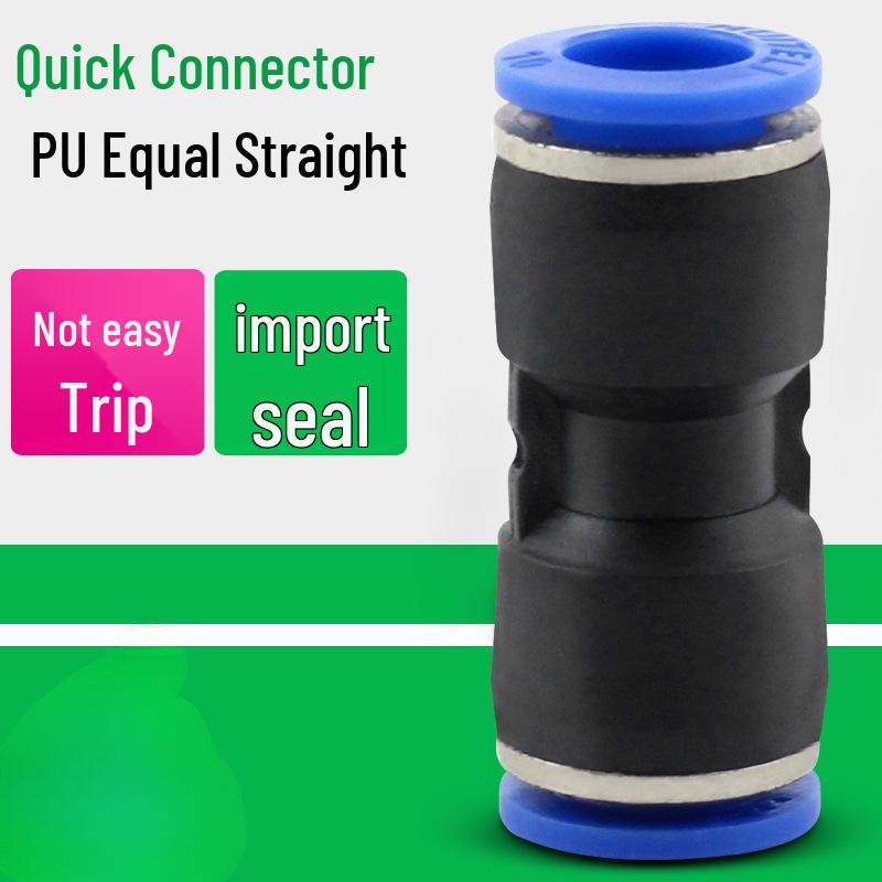 Pneumatic Quick-Connect T-Type Tee for Air Hoses, Equal Diameter, 4/6/8/10/12mm