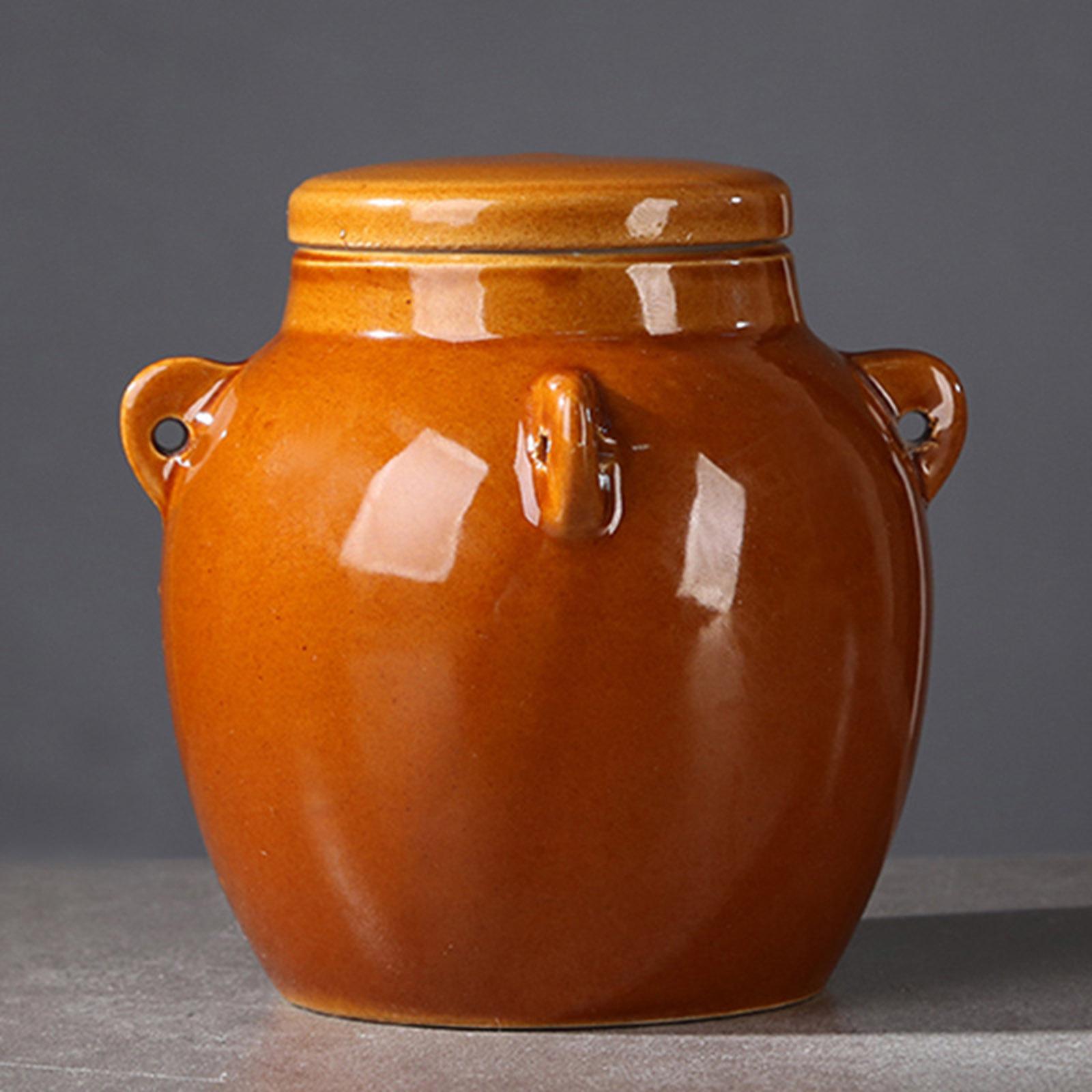 

Керамічна банка для зберігання з кришкою Набір ручної роботи Декор Міцні контейнери Фітинги Традиційні для солінь Домашній Стіл Кухня