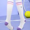 PORFIN 1 Pair Tennis Racket Embroidery Compression Sports Socks Breathable Mesh Long Tube Socks, Size M